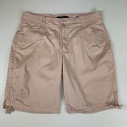 Gloria Vanderbilt Pink Shorts Missy Size 14 Bermuda Embroidered