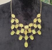 Lucky Brand Womens Green Faceted Stones Bib Collar Necklace with Lobster Clasp