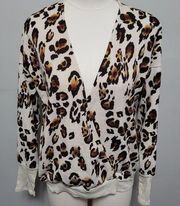 Stitch Fix Hummingbird leopard print surplice sweater size small