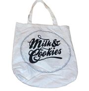 Cotton On Milk & Cookies White Graphic Tote Bag