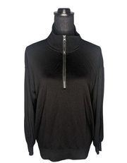 THREE Dots Ladies' Quarter Zip Pullover Black