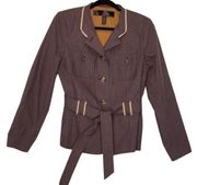 Apostrophe New Luxury is a State of Mind  Gray Pin Stripe Cotton Jacket‎ Size 12