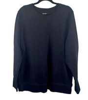 Tek Gear Black Ultra Soft Fleece Crew Neck Long Sleeve Sweatshirt Thumbholes 2X