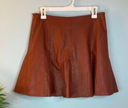 Brown Faux Leather Reality Check Skirt NWT