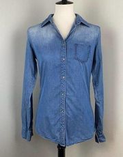 Maison Scotch Chambray Button Down Top Sz 2