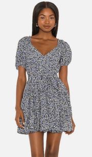 Maddy Floral Mini Dress Puff Sleeve Elastic Waist NWT