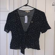 NWT LA Hearts top! It is a front tie black top