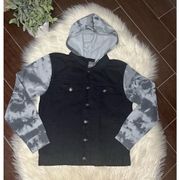 Brooklyn Cloth LLC black denim vest w/ tie dye sz Large