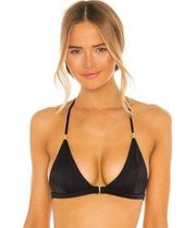 Black  Joues de Sable Taylor Triangle Bikini Top in Noir