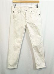 AG Adriano Goldschmied The Ex-Boyfriend Slim Slouchy Straight Jeans in Ivory