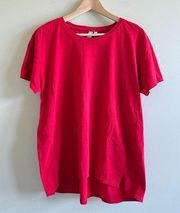 Z by Zella Short Sleeve Red Shirt Top Crewneck Athletic Womens Size M Loose Fit