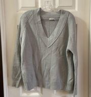 FRNCH Paris Light Grey V Neck Pullover Sweater size M/L