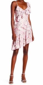 Parker Floral Asymmetrical Ruffled Sleeveless Dress Pink Women’s Size XS