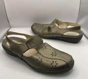 Spring step slingback wedge woman’s size EUR 39 US 8-8.5 closed toe flat leather