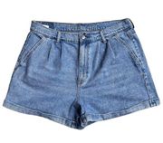 American Eagle High-Waist Mom Shorts - Size 12, Light Wash