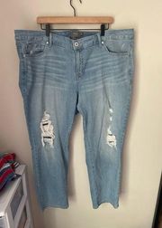 Torrid Light Wash Distressed Boyfriend Straight Jeans Size 24