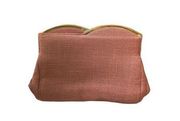 Vintage mauve linen clutch purse