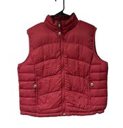 Vintage LL Bean Pink Down Puffer Vest Sleeveless Women’s Large YKK Pocket Winter