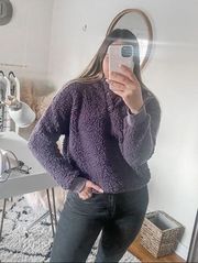 Z by Zella purple Sherpa button snap pullover sweater