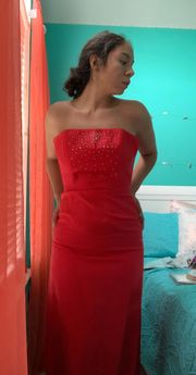 Strapless Red Dress