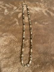 VINTAGE NAPIER FRESHWATER PEARLS & GREEN QUARTZ BEADED NECKLACE