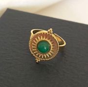 18K Gold Plated Boho Ring* Malay Jade Ring* Adjustable stainless steel ring* Colleague Graduation gift *Birthday gift*