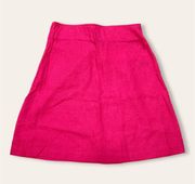 NWT High-Waisted Linen-Blend A-Line Mini-Skirt