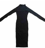 Akira Long Sleeve Midi Sweater Black Dress Size Large