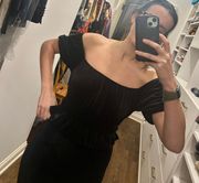 Cute Black Velvet Blouse Top