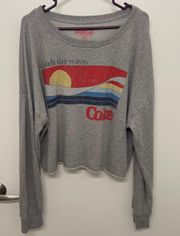 Coke Catch A Wave Cropped Crewneck Sweatshirt