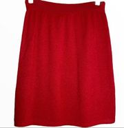 St John Basics Collection by Marie Gray Vintage Santana Knit Skirt Red 2 Pencil