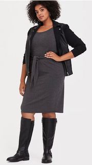 Jersey Front Tie Shift Dress