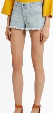 Stella McCartney Denim Distressed Star Shorts