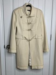 Marc Jacob wool blend cream long trench coat size 6 minimalist quiet luxury