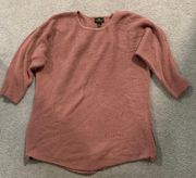 Mauve Muted Pink Batwing Crewneck Short Sleeve Sweater Size Small