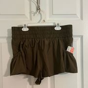 Free People Movement Green Get Your Flirt on shorts