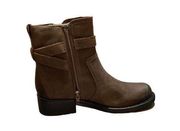 Clarks Women's Orinoco Bend Ankle Boot Taupe Leather Brown Side Zip Size 7 M