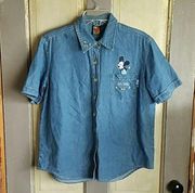 Mickey Unlimited Denim Button Up Shirt