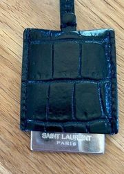 Yves Saint Laurent Leather and Metal Bag Charm Black/Silver NWT