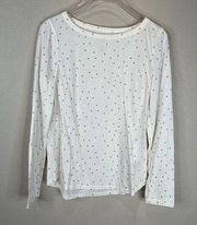 LA Vie Rebecca Taylor Women's Star Print Crewneck T-Shirt White Size Small