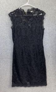Sans Souci Women's Dress Black Lace Sheath Size Medium