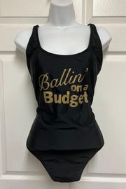 Ballin' on a Budget Black One Piece Swimsuit