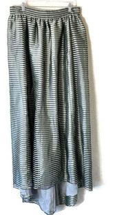 Giorgio Armani Silver Striped Maxi Skirt Size Eur 48/ US 12