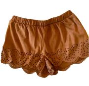 Rue21 Western Shorts Faux Suede Scalloped Elastic Waist M 