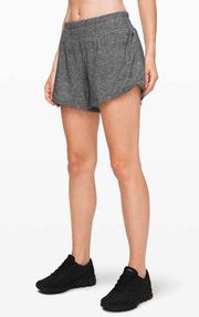 Lululemon Grey Black Heathered Track That 5" Shorts - Size 6