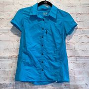 Mountain Hardwear Women’s Canyon Shirt button down short sleeve Bright blue XS