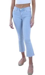 BLANKNYC The Varick Kick Flare Jeans Womens 24 Blue Raw Hem Light Wash Jeans