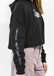 A Lab Forage Your Own Path Black Crop Hoodie