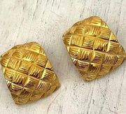 Anne Klein vintage gold tone clip on earrings