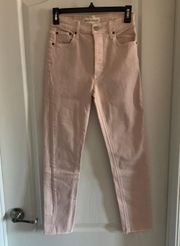 Women’s 24  Denim Forum The Yoko High Rise Slim Light Pink Fray Jeans